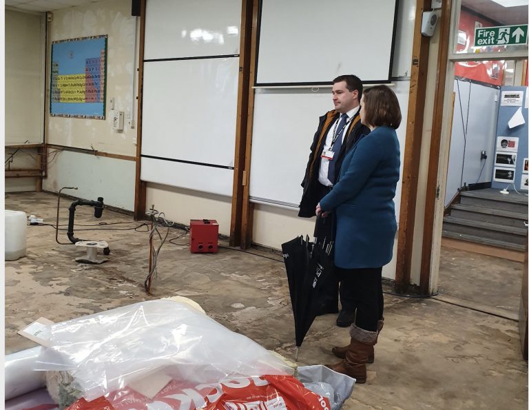 Rushcliffe School loses classrooms to £500,000 flood damage  – MP working to get Government funds