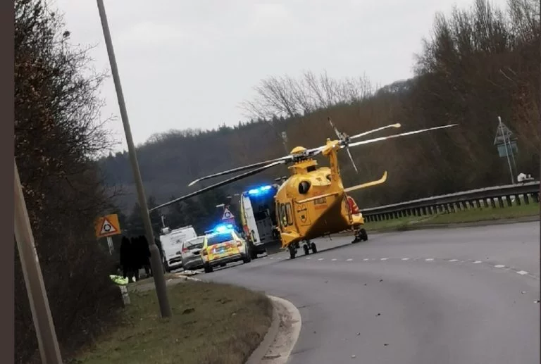 Police close A57 Worksop – air ambulance attends collision between car and cyclist