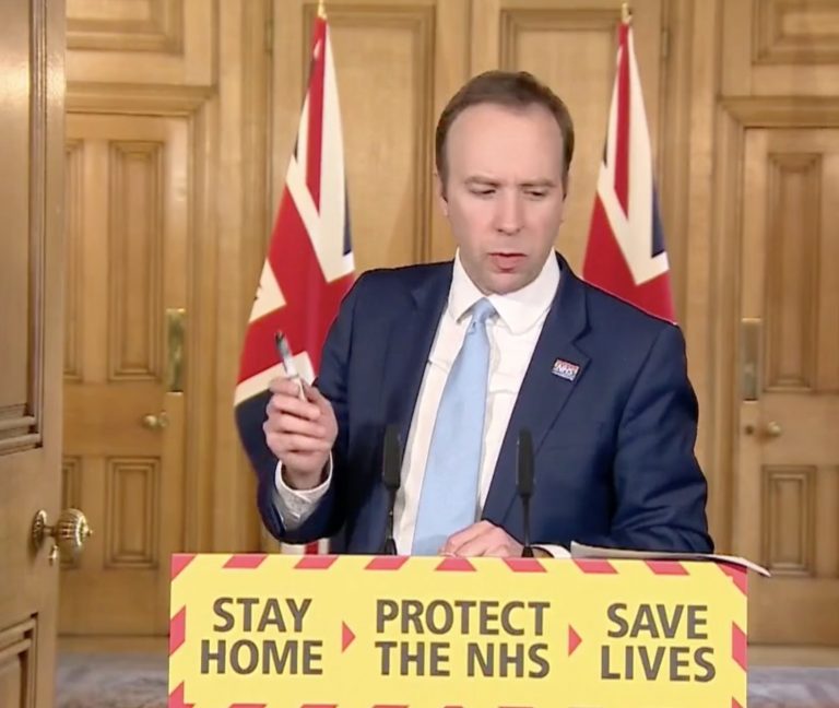 Health Secretary pledges to carry out 100,000 coronavirus tests a day by end of April