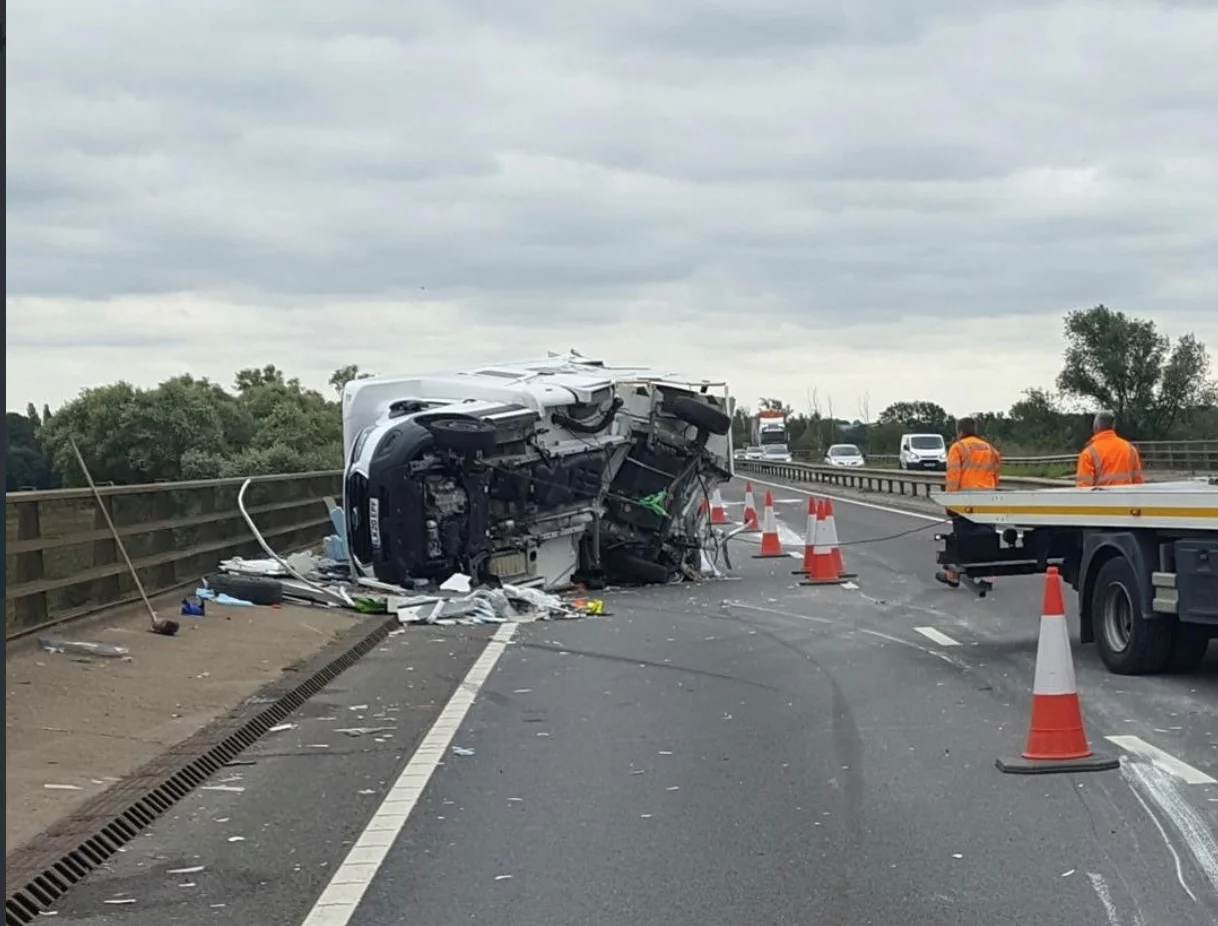 Motorhome destroyed in A1 collision - road now open Screenshot 2020 09 07 at 15.00.22