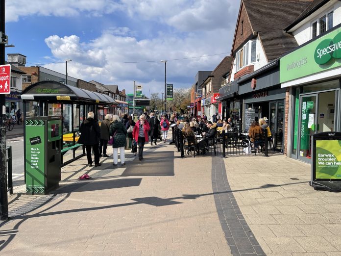 Central Avenue 12 April 2021 as shops and bars reopen © westbridgfordwire.com