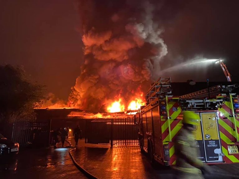 Statements from police and fire service as road remains closed after huge fire in Notts