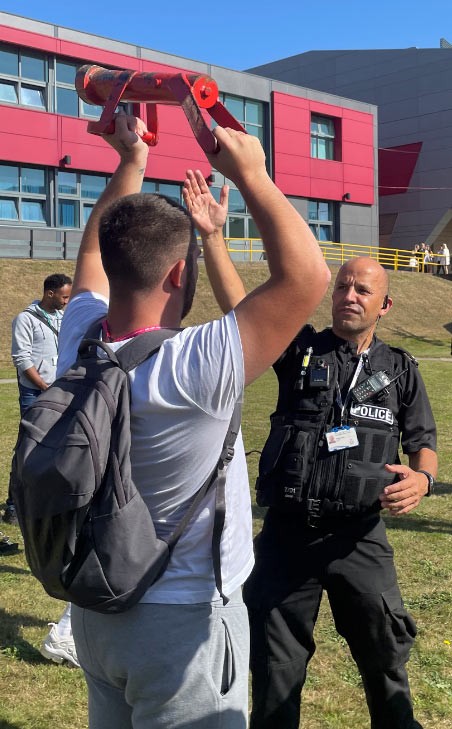 Police engage with students at career event