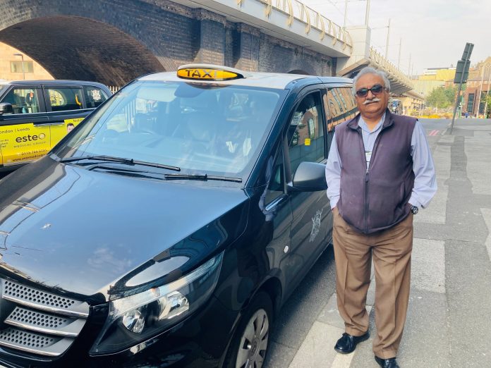 Hackney taxi driver VJ Sood, 72, who works the rank outside Loxley House on Trent Street near Nottingham Railway Station