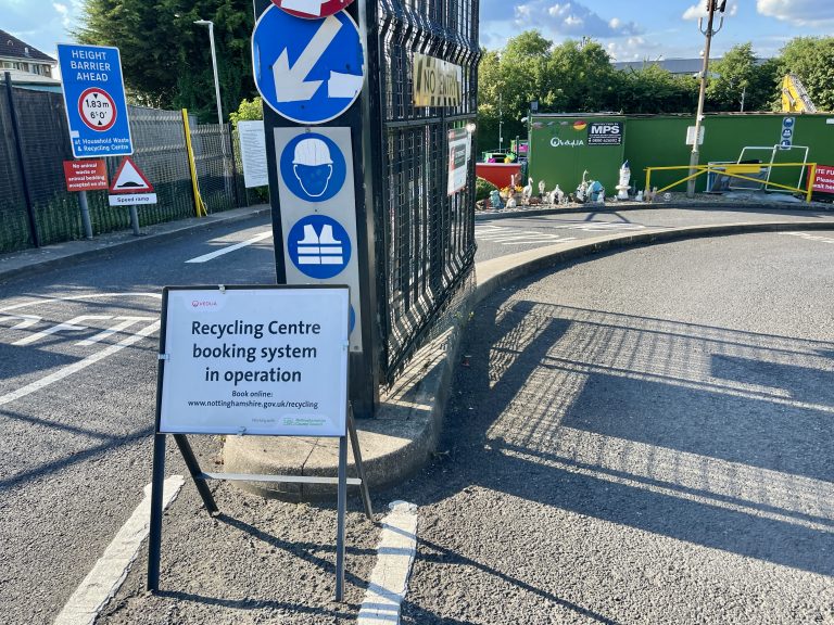Booking system for West Bridgford Recycling Centre to end this month