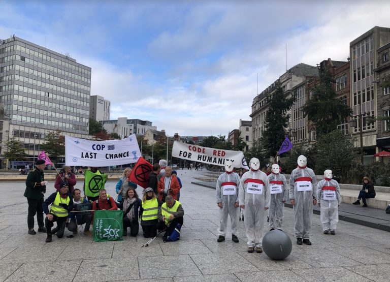 Spanish climate activists pass through Nottingham on 1,000km march to COP26
