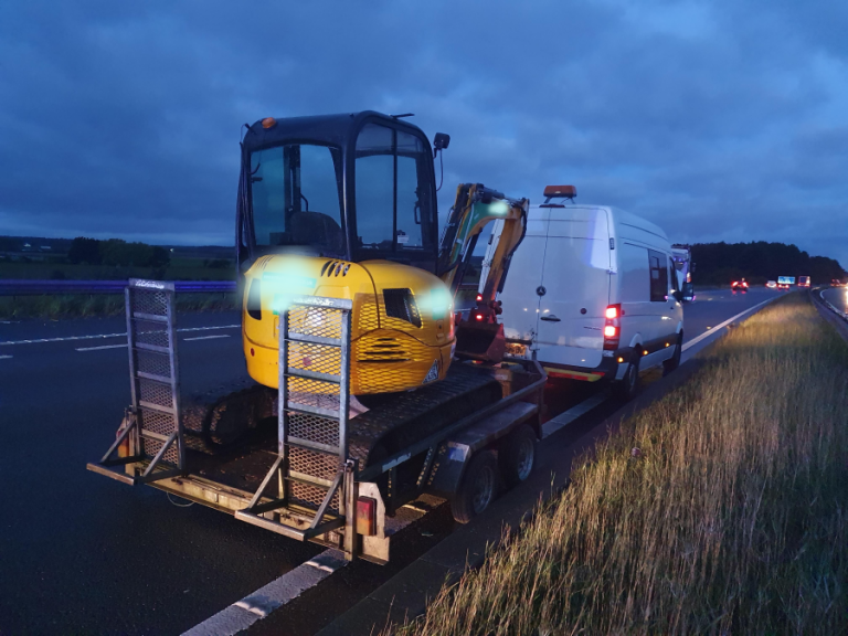 Stolen digger recovered after being spotted by a member of the public