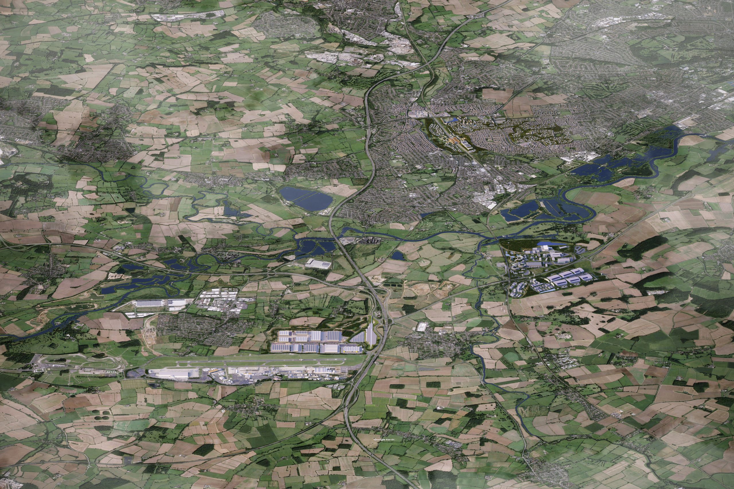 a bird s eye view showing how the three development sites in nottinghamshire would look image courtesy of the east midlands development corporation scaled