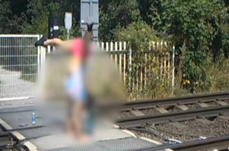 Handstands on the track – shocking footage shows deliberate level crossing misuse in Nottinghamshire