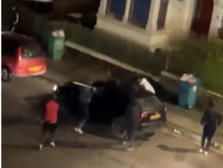 Gang smash car up with owner inside after Snapchat argument