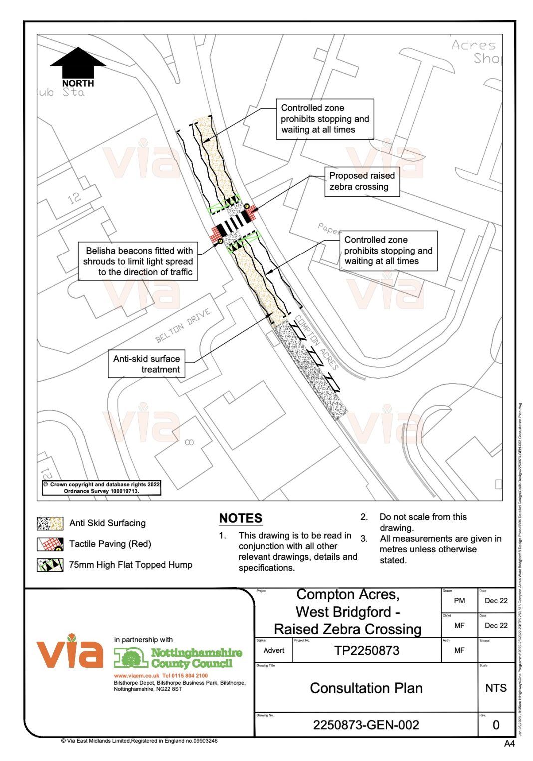 New raised zebra crossing planned for Compton Acres West Bridgford Wire