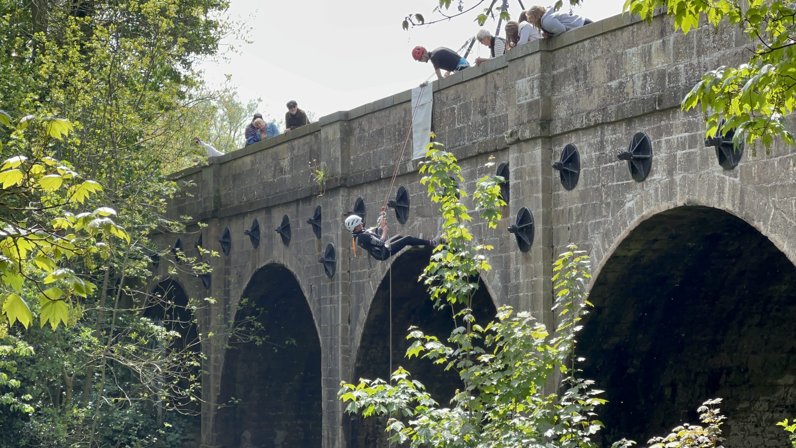 Mayor of Rushcliffe takes on the abseil challenge off Kings Mill Viaduct on Sunday to support her chosen charities scaled