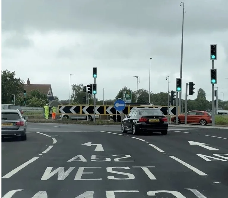 A52 Gamston roundabout reopens with new surface and extra lanes