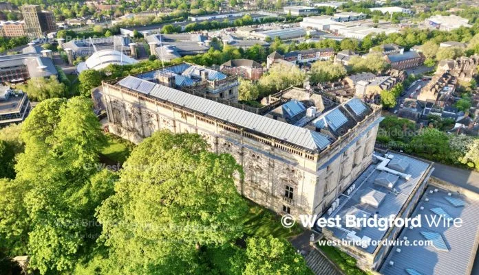 Nottingham Castle - drone Strictly copyright © westbridgfordwire.com 2023