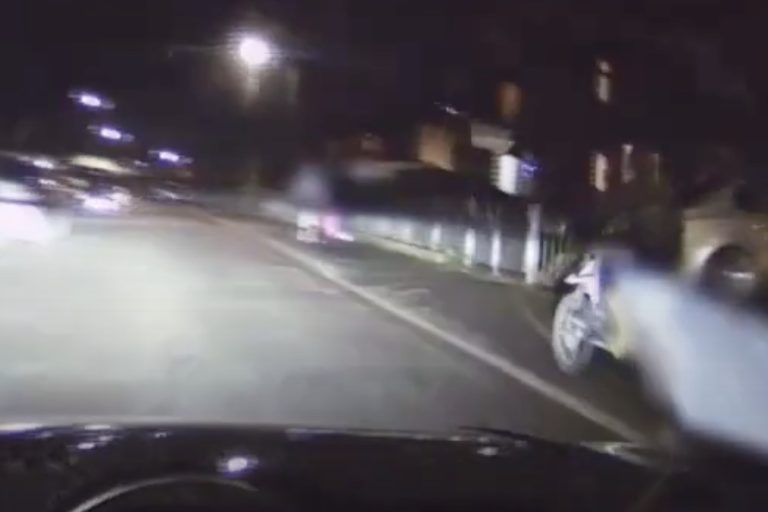Illegal off-road biker on pavements with no helmet stopped by police