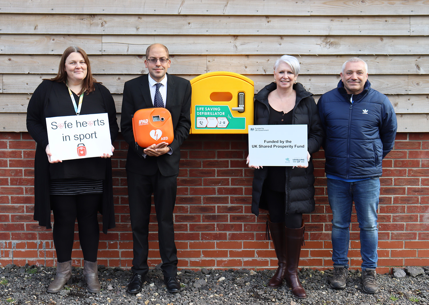 RBC Cabinet Members Cllr Wheeler and Cllr Brennan visited Orston Recreation Ground where a new defibrillator has been installed