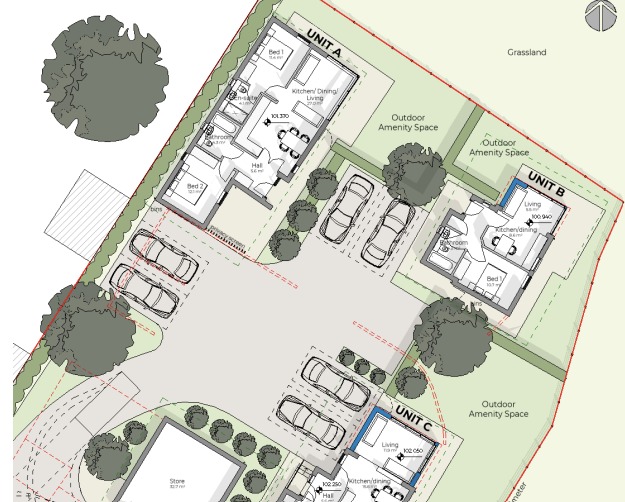 The proposed plans off Spring Lane