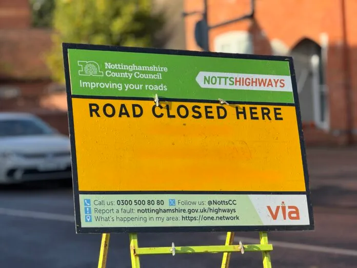 via roadworks road closed