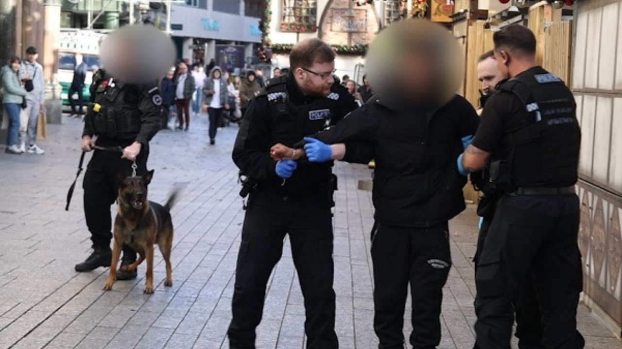 three arrested as city centre po