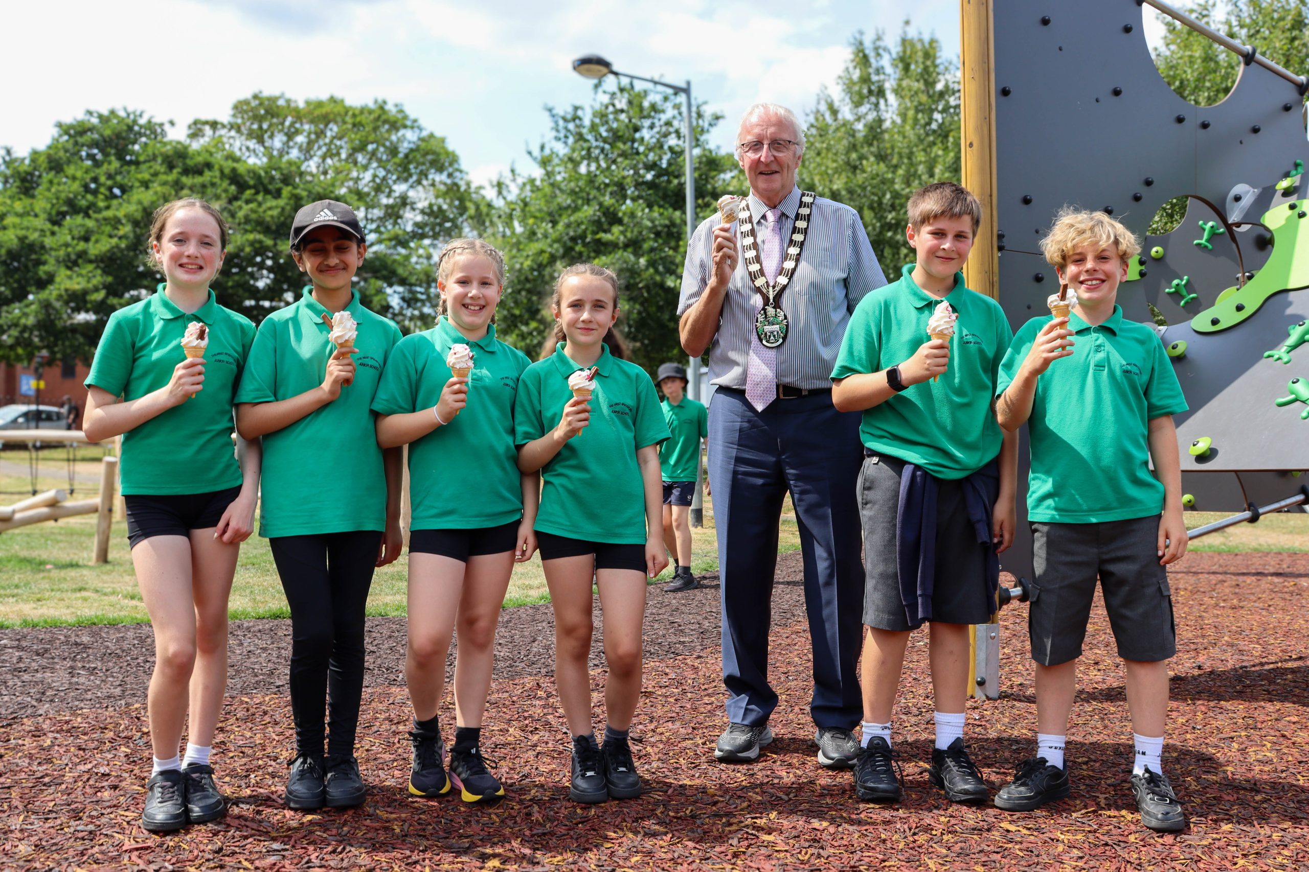 Pupils from West Bridgford Junior School enjoyed the park opening earlier this week scaled