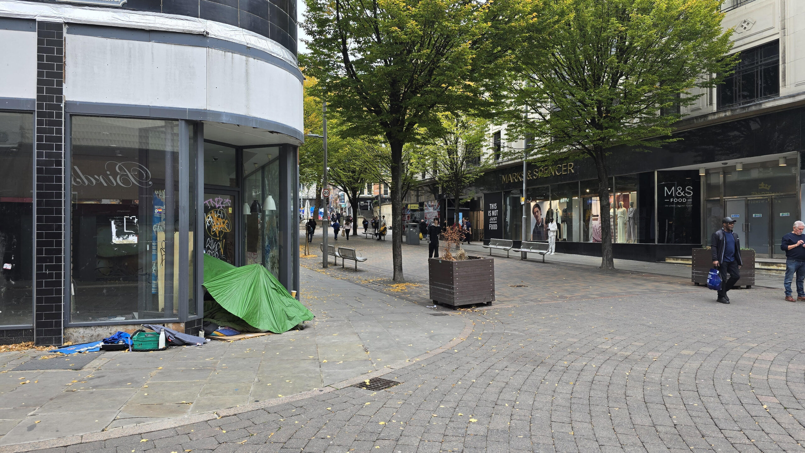 An encampment in Nottingham city centre LDRS scaled