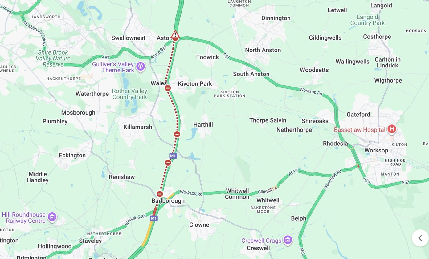 Updates: M1 closed northbound J30 after collision and spillage | West ...
