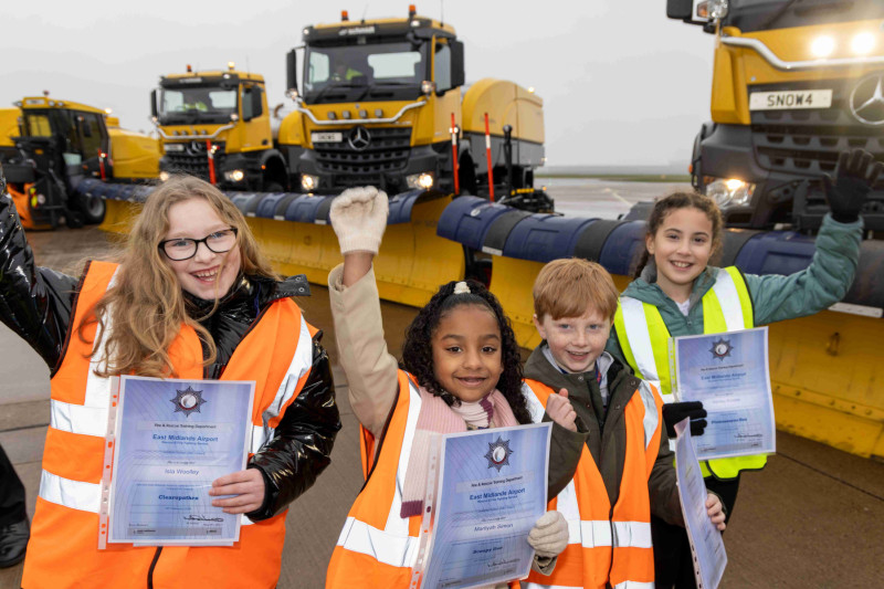 Winning snowplough names revealed by East Midlands Airport 800 winningkids