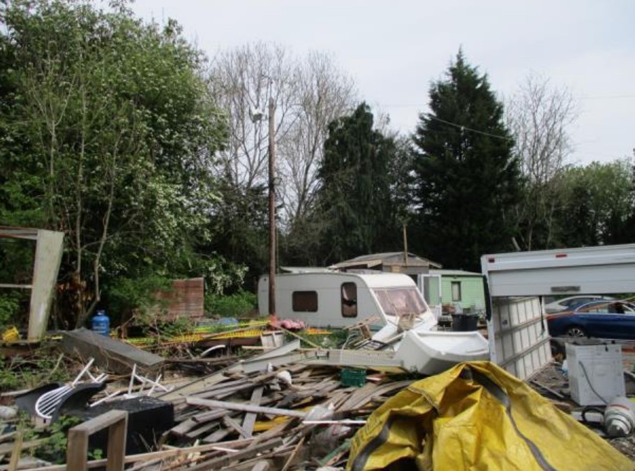 A proposed site pictured in 2022 for seven permanent caravan homes at Station Yard near Chesterfield Road Pleasley courtesy of Bolsover District Council
