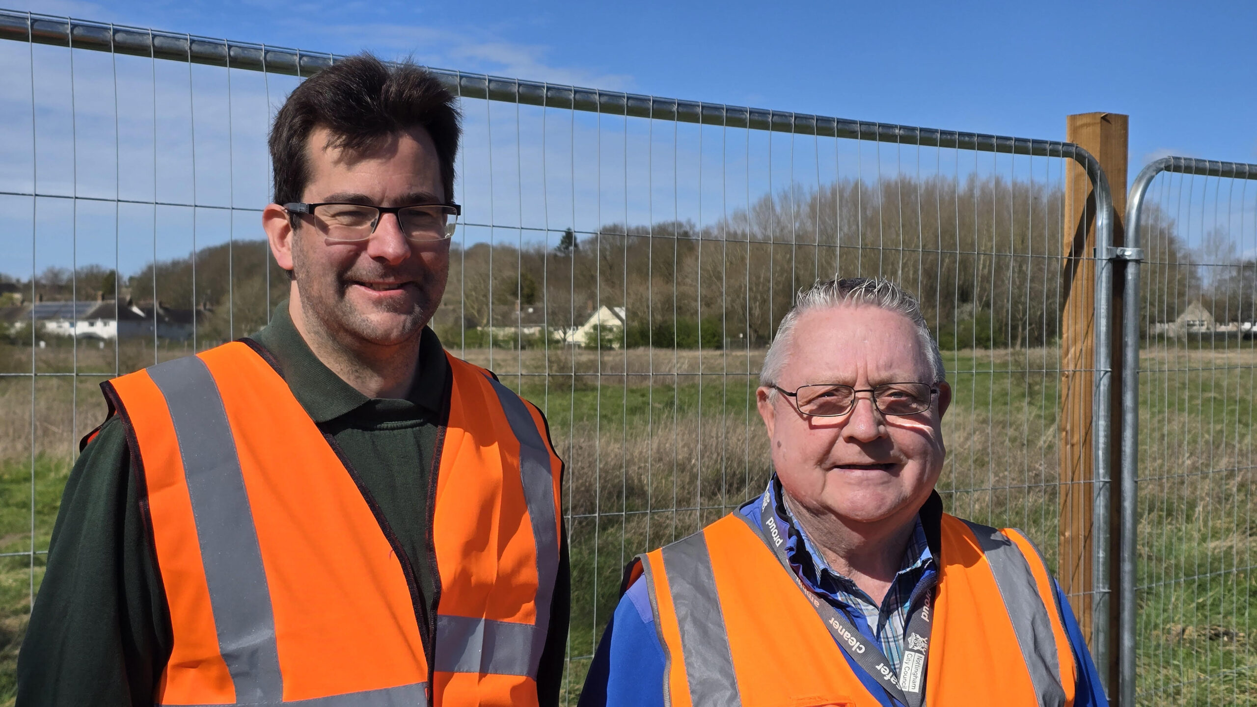 Clifton brook access restored after gate shut ahead of 198-home plan Cllr Andrew Rule and Kevin Clarke who represent different wards in Clifton LDRS scaled