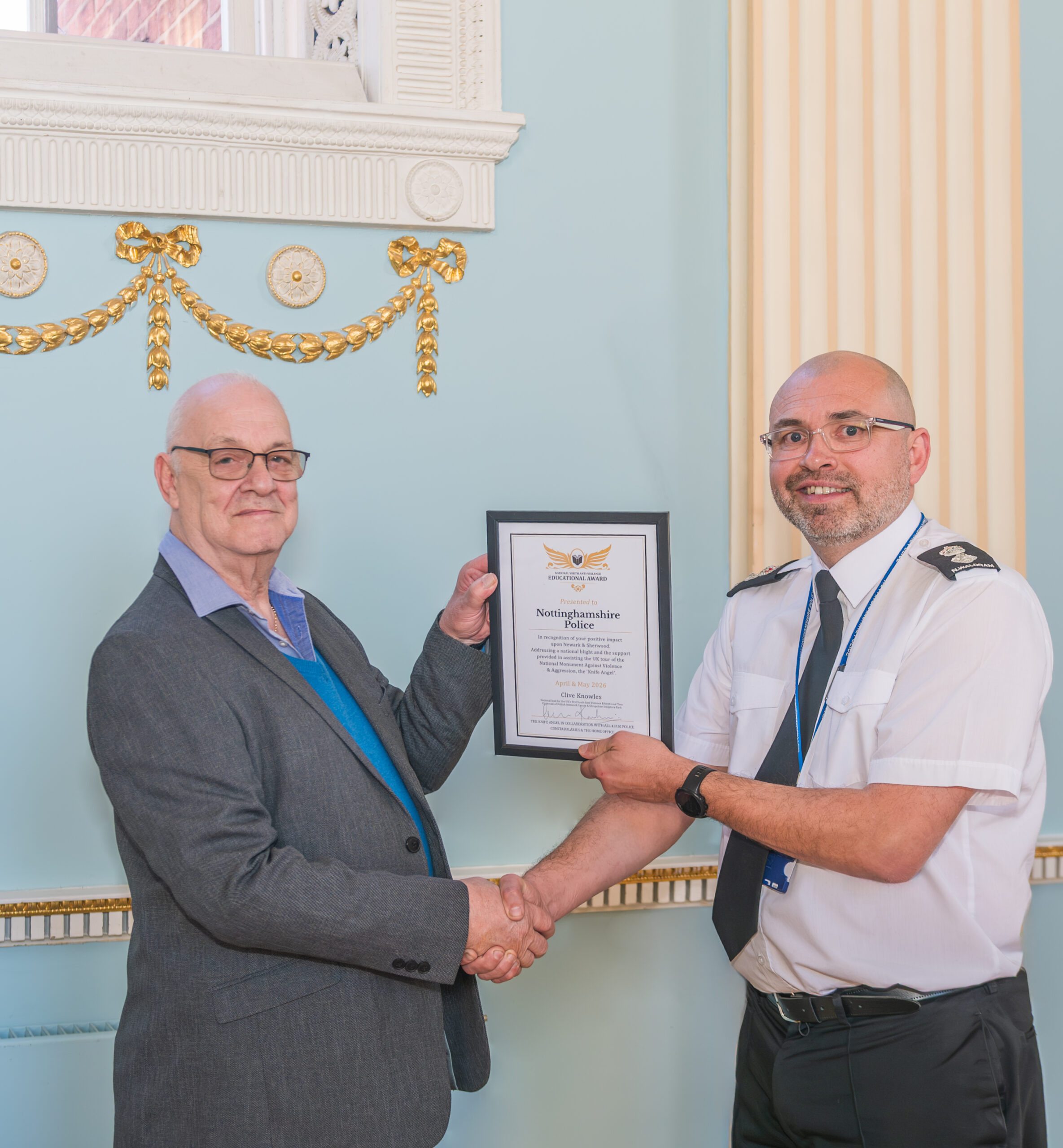 Councillor Paul Taylor left with Chief Superintendent Nick Waldram right scaled