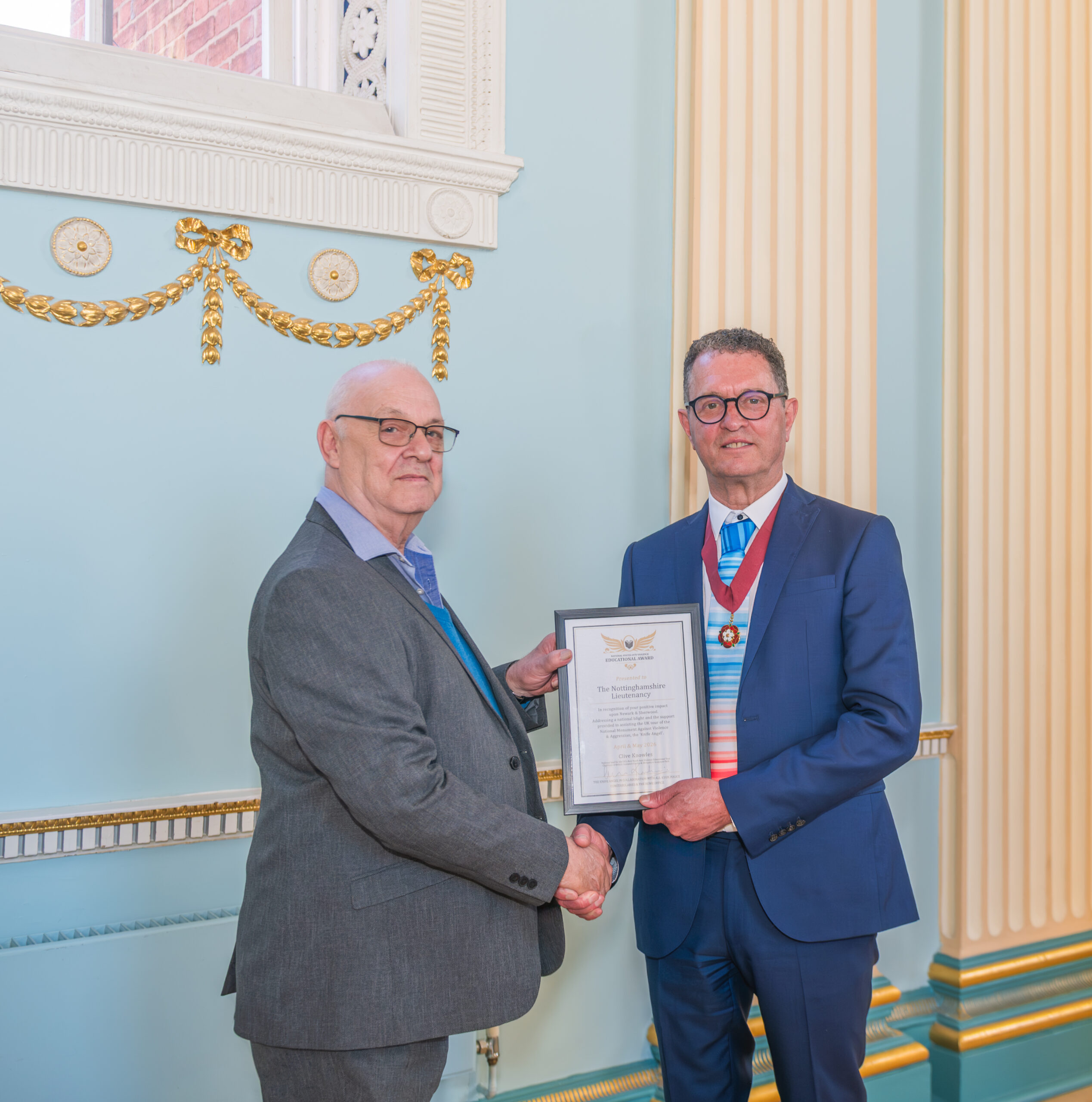 Councillor Paul Taylor left with Deputy Lieutenant Steff Wright right scaled