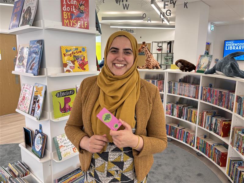 Neghat with Library Card