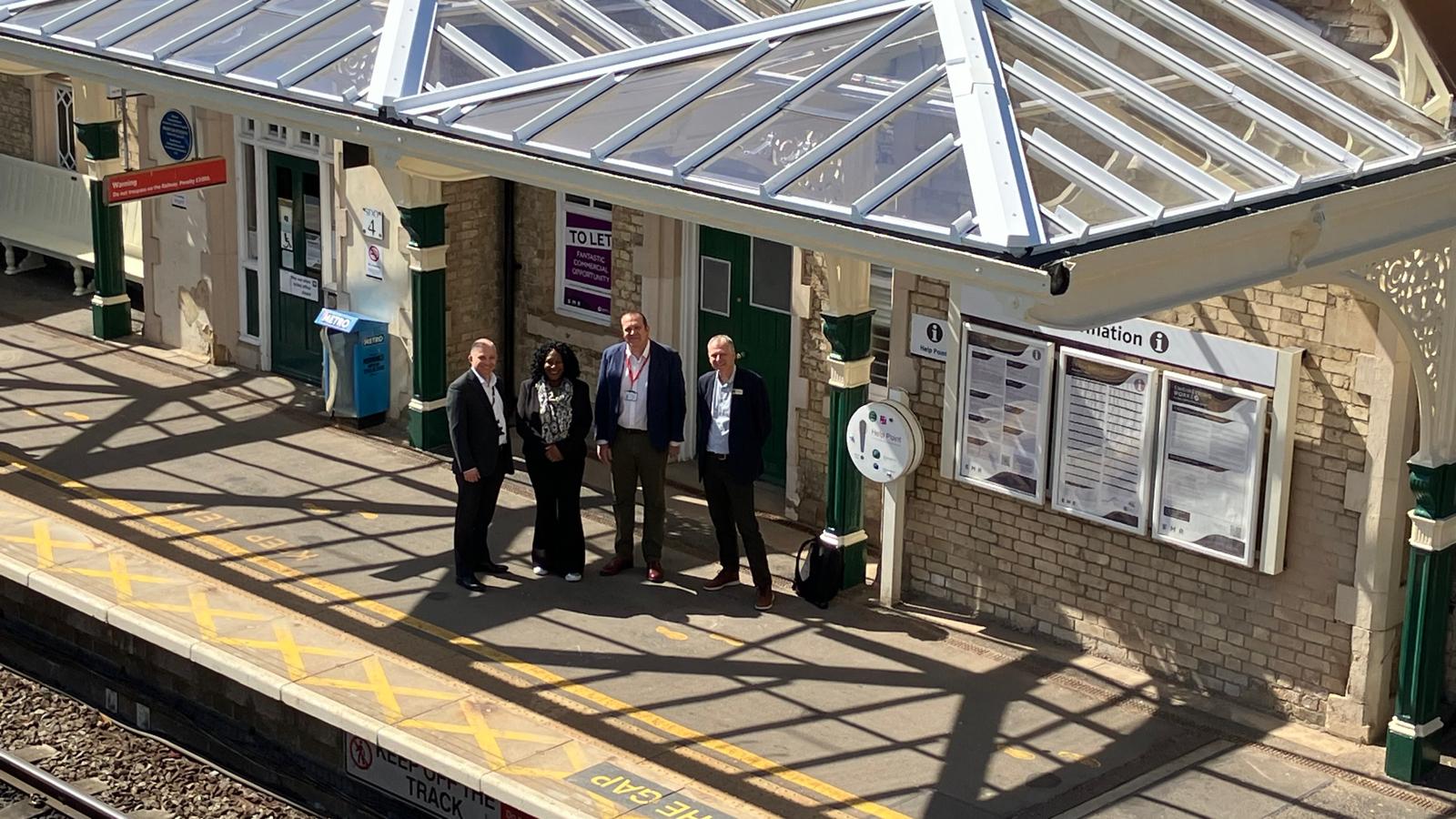 Under the refurbished canopy on platform 1