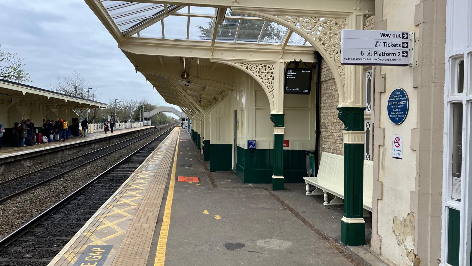 View from under canopy on platform 1