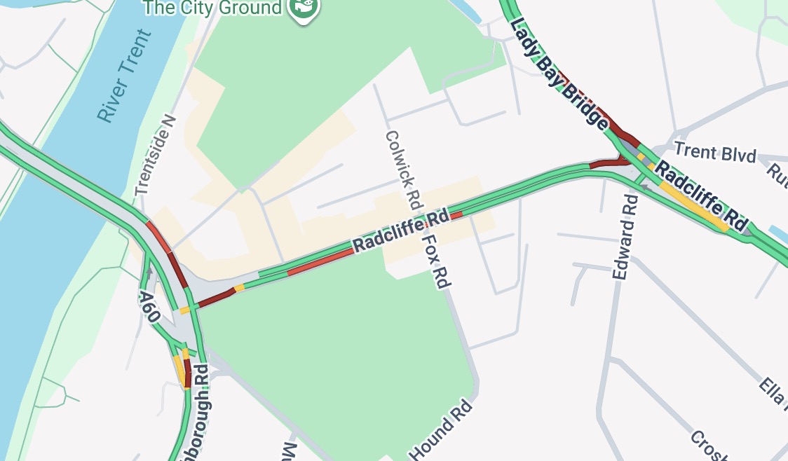 Updates: Radcliffe Road closed after incident - severe delays Screenshot 2026 05 10 at 17.29.35