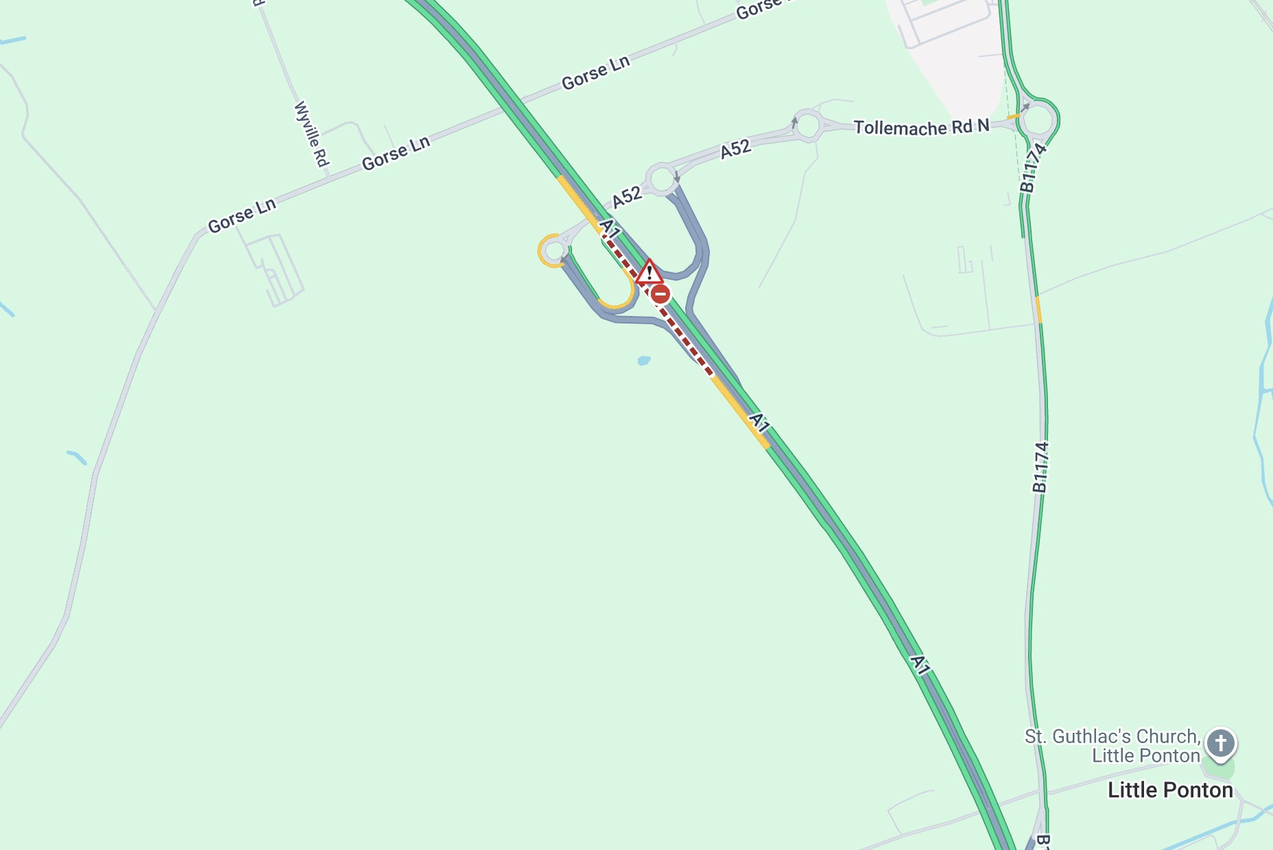 Updates: A1 Lincolnshire closed between A607 and A52 serious collision Screenshot 2026 05 18 at 06.27.33