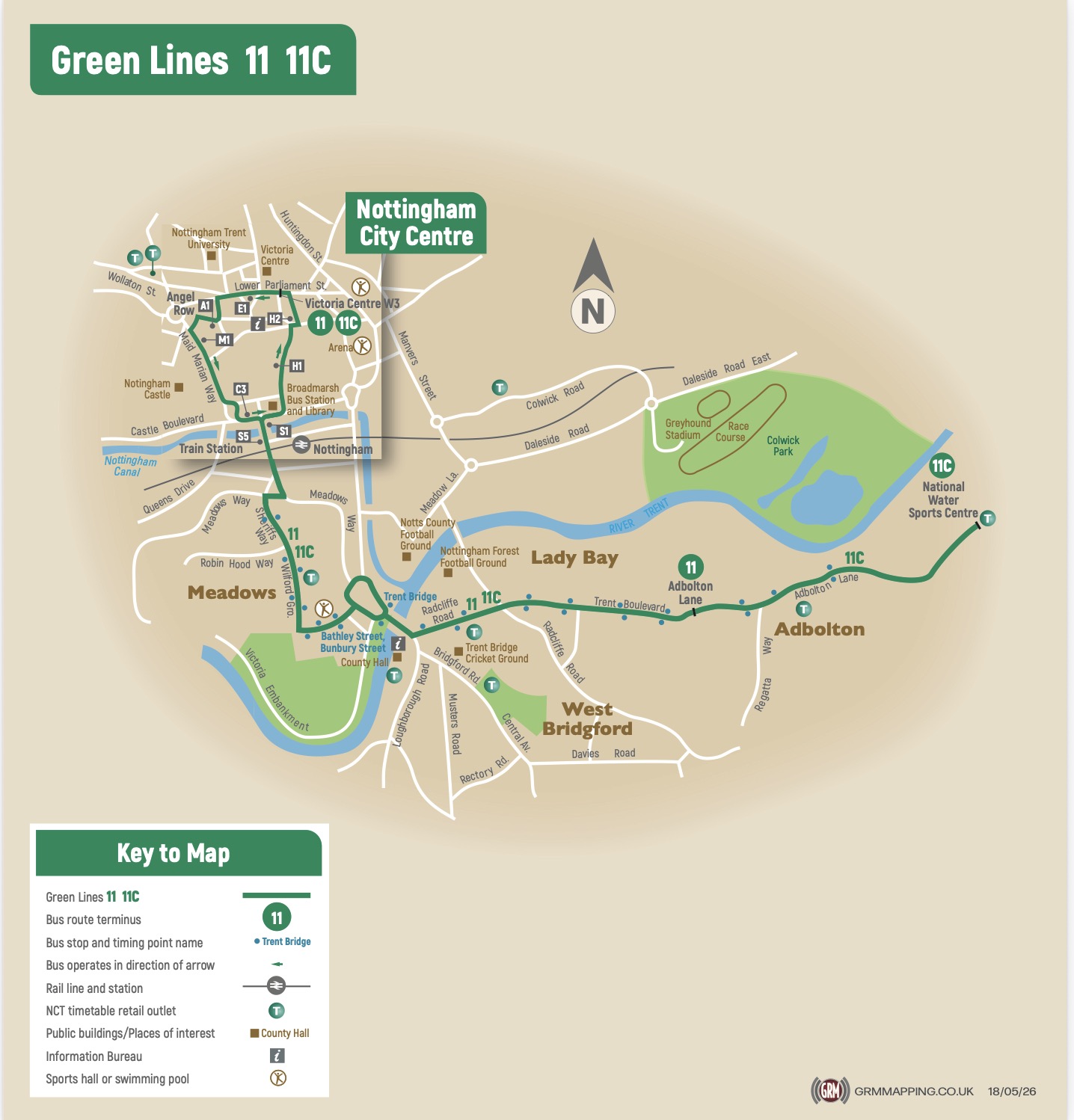 How West Bridgford and Rushcliffe bus services change on 21 June - see maps including new Green 12 Screenshot 2026 05 29 at 11.06.43
