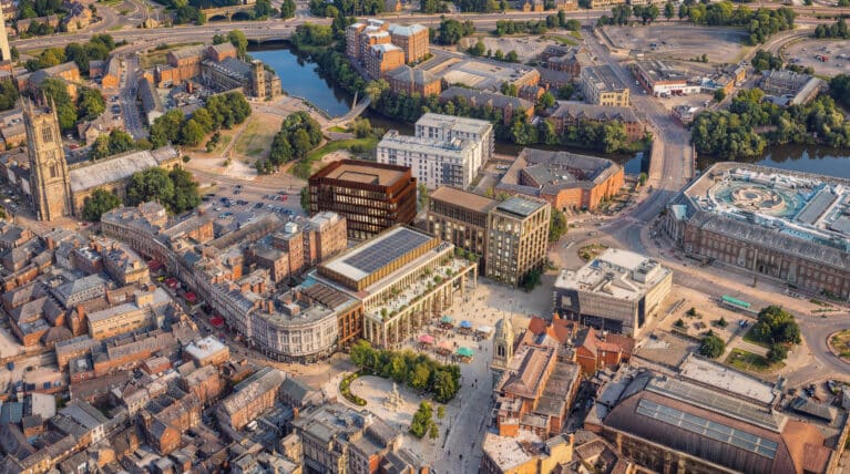 Long-empty Derby landmark set for new chapter as £3m investment unlocks hotel, offices and public spaces 2492 A IM 251218 Aerial LR 1 767x428 1