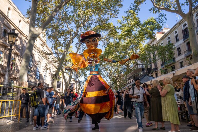 Giant puppets march throughout Nottingham city centre this month