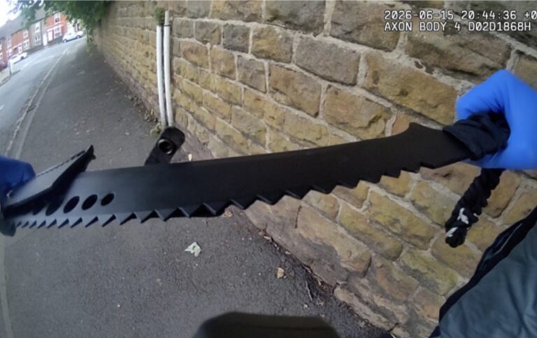Teenagers wearing balaclavas and with machete caught by Nottingham firearms officers
