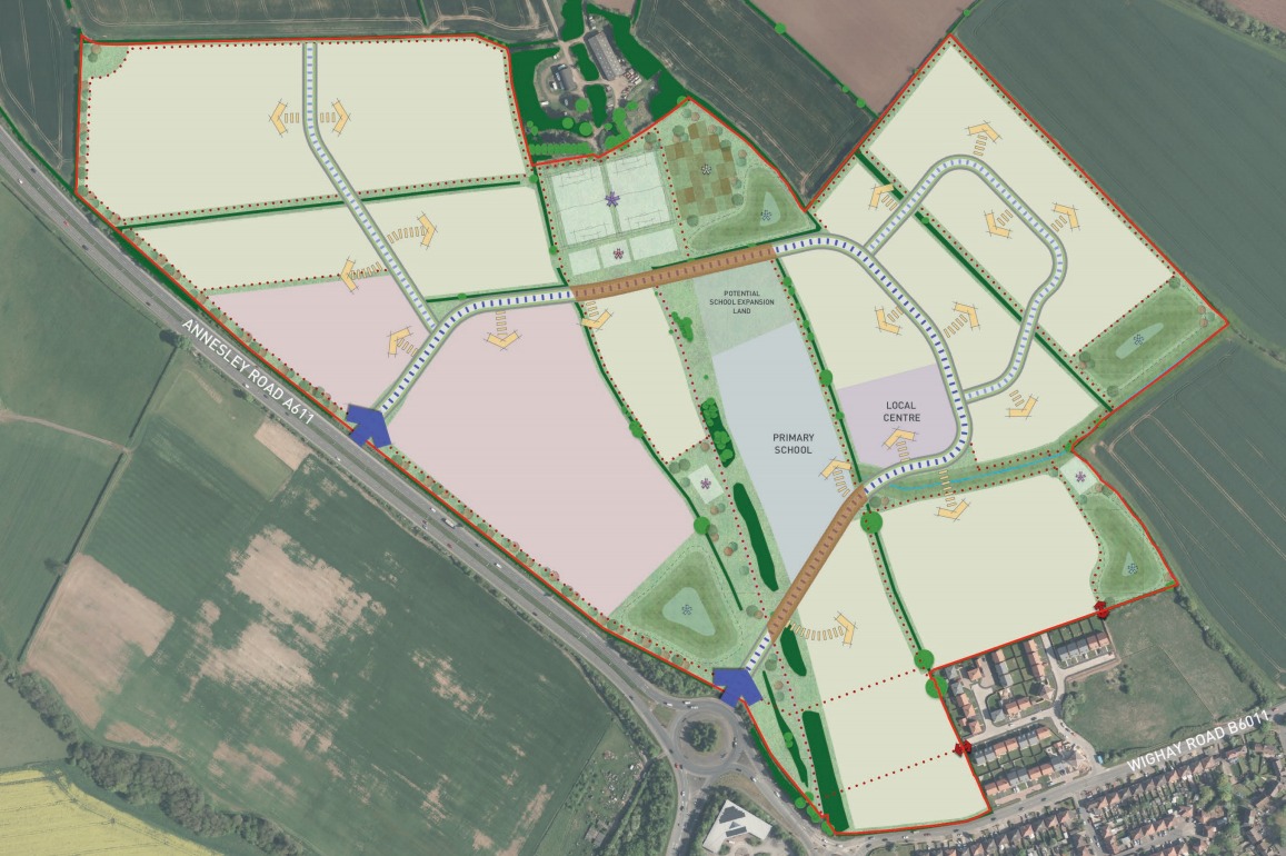 More than 150 homes at Linby village recommended for approval The Top Wighay masterplan