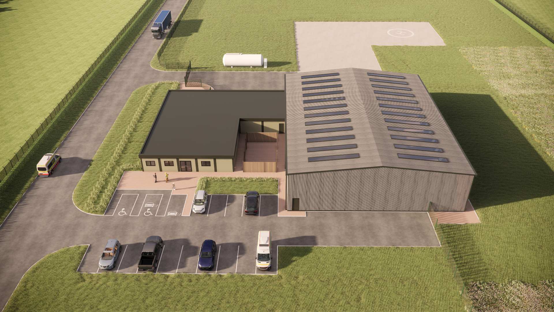 New £3.8m Lincs & Notts Air Ambulance airbase approved at Edwalton Artist impression of new base 1