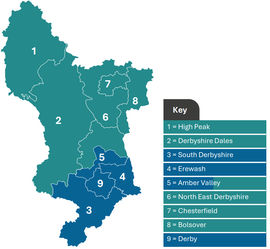 East Midlands cities expand as council shake-up divides political leaders Derbyshire LGR decision