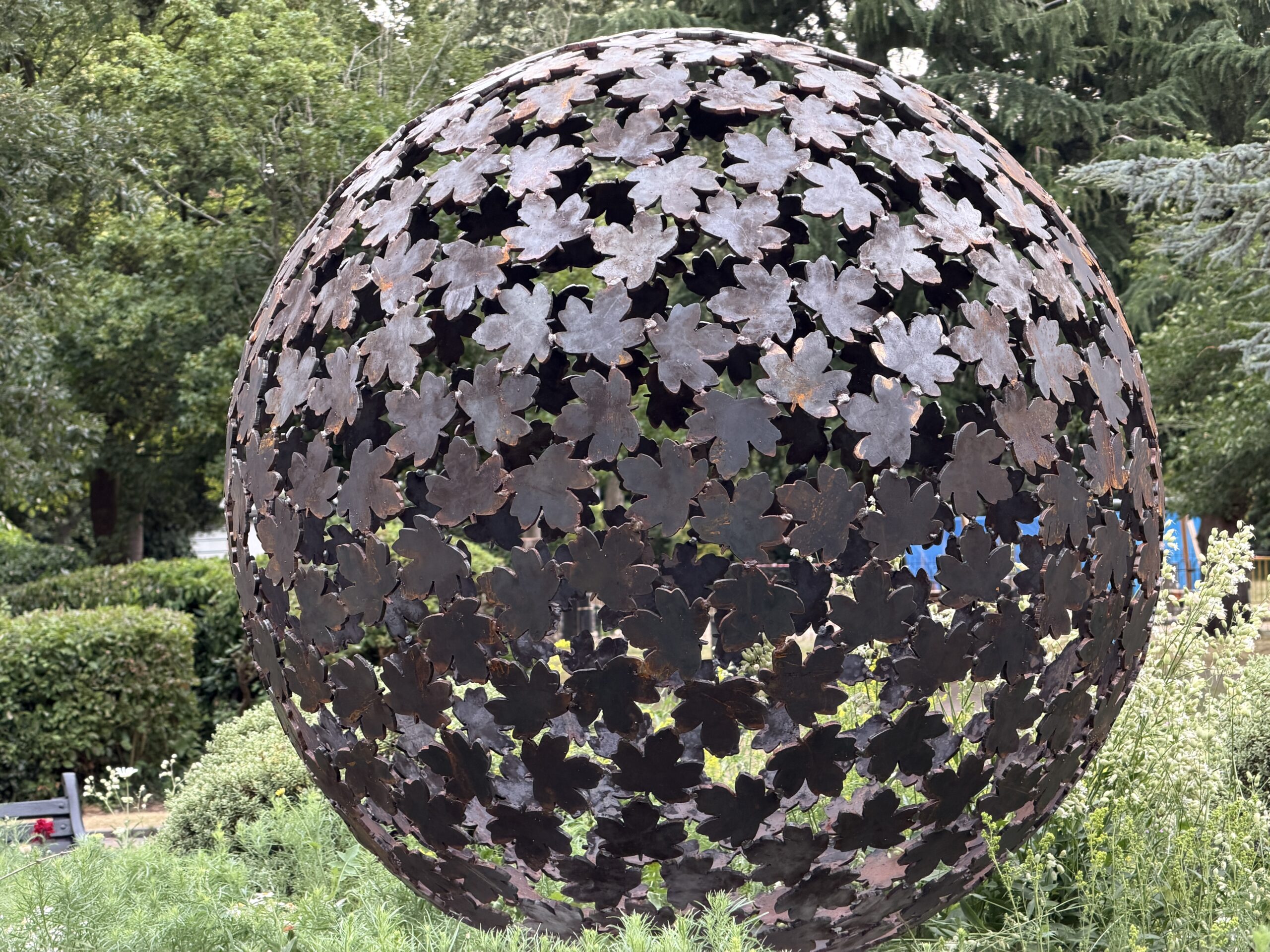 Pictures show new leaf sphere installed in Bridgford Park IMG 5047 scaled