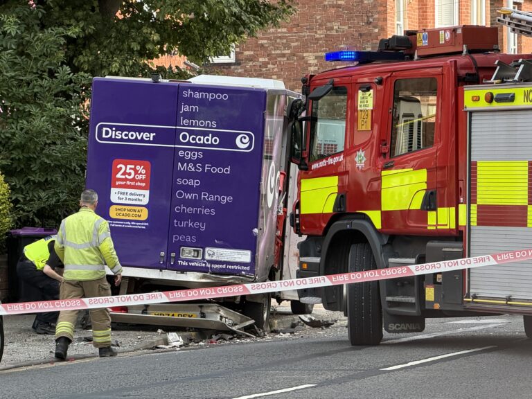 Updates: Long delays after crash between Ocado van and car on Loughborough Road in West Bridgford