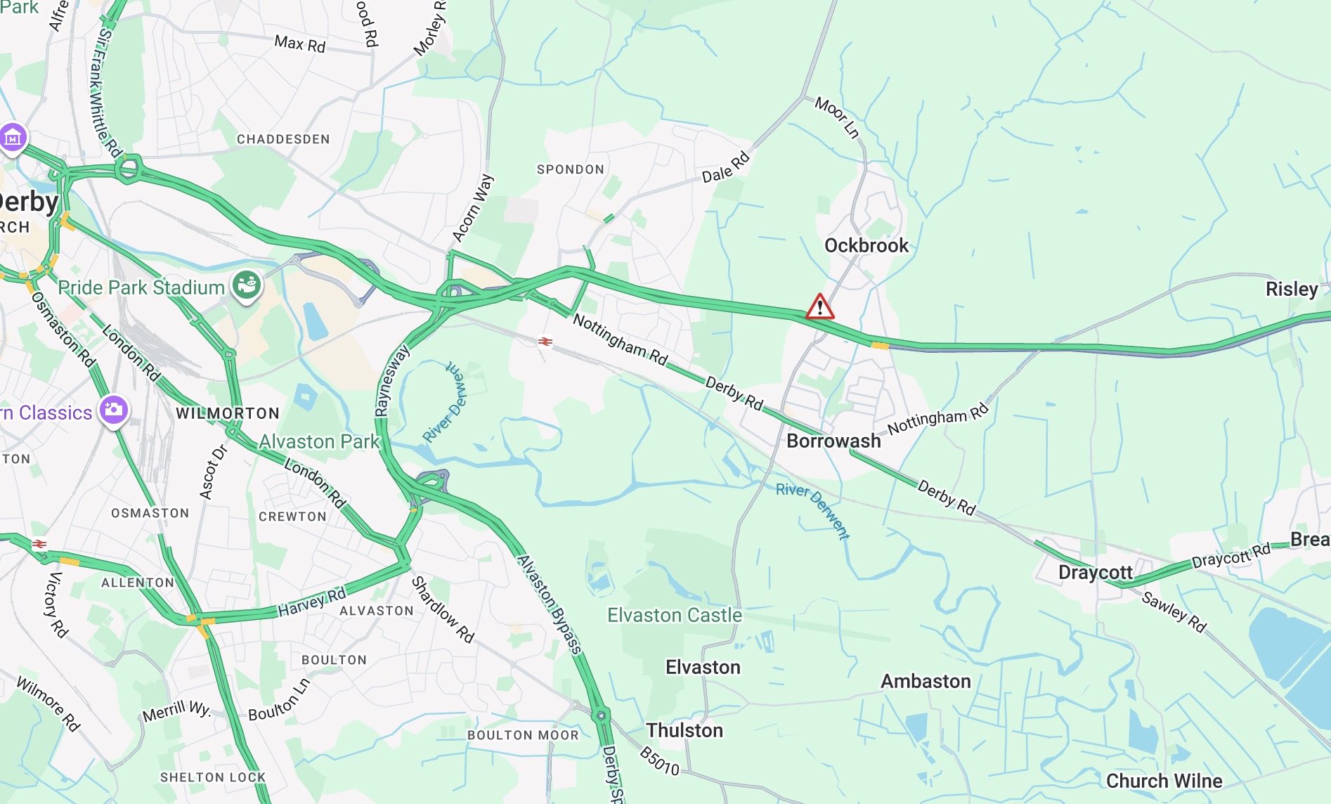 Updates: A52 westbound M1 J25 closed serious collision Screenshot 2026 07 21 at 05.40.59