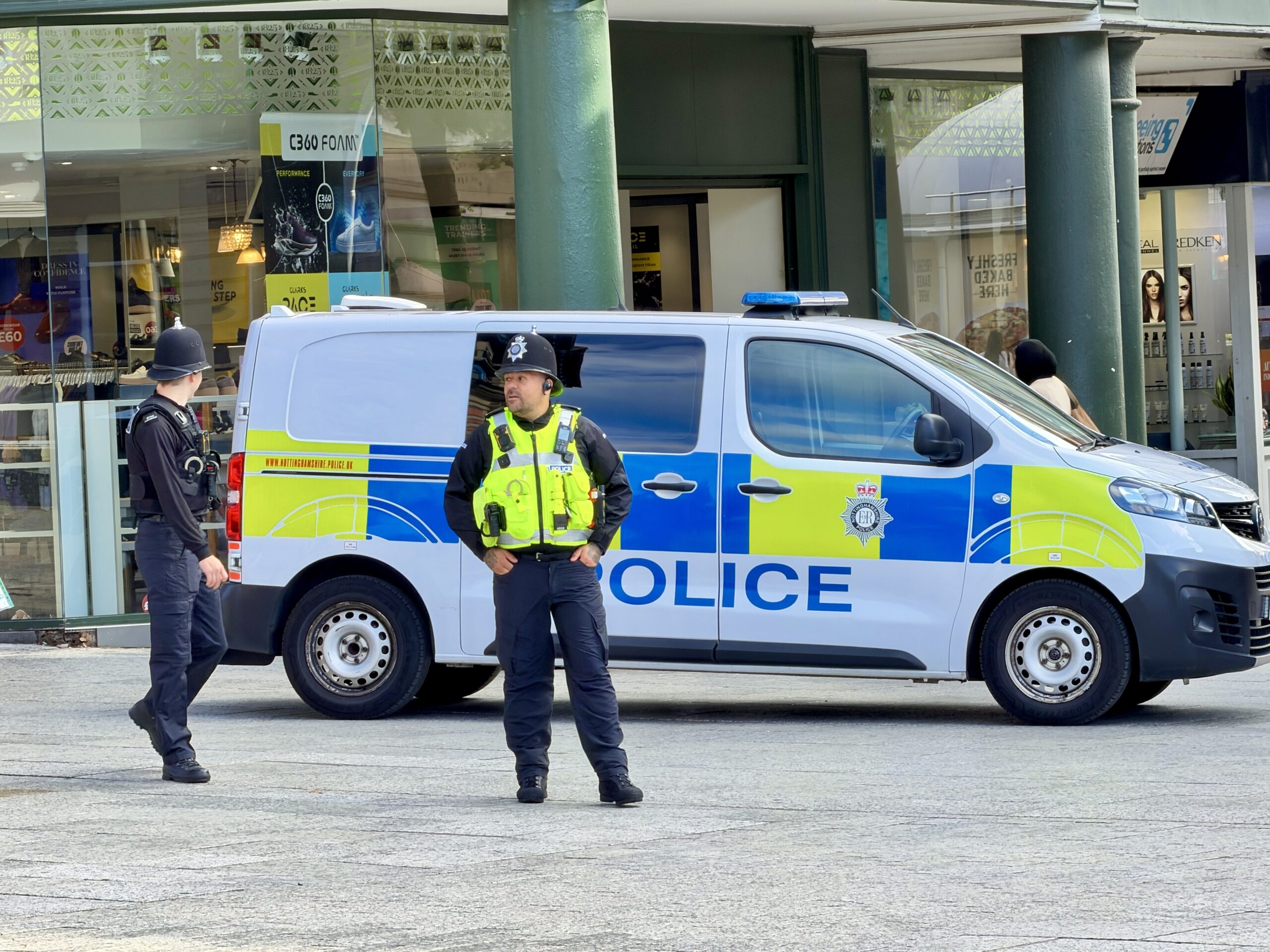 Police presence in city as face covering restrictions in force from today in Nottingham IMG 6310 scaled