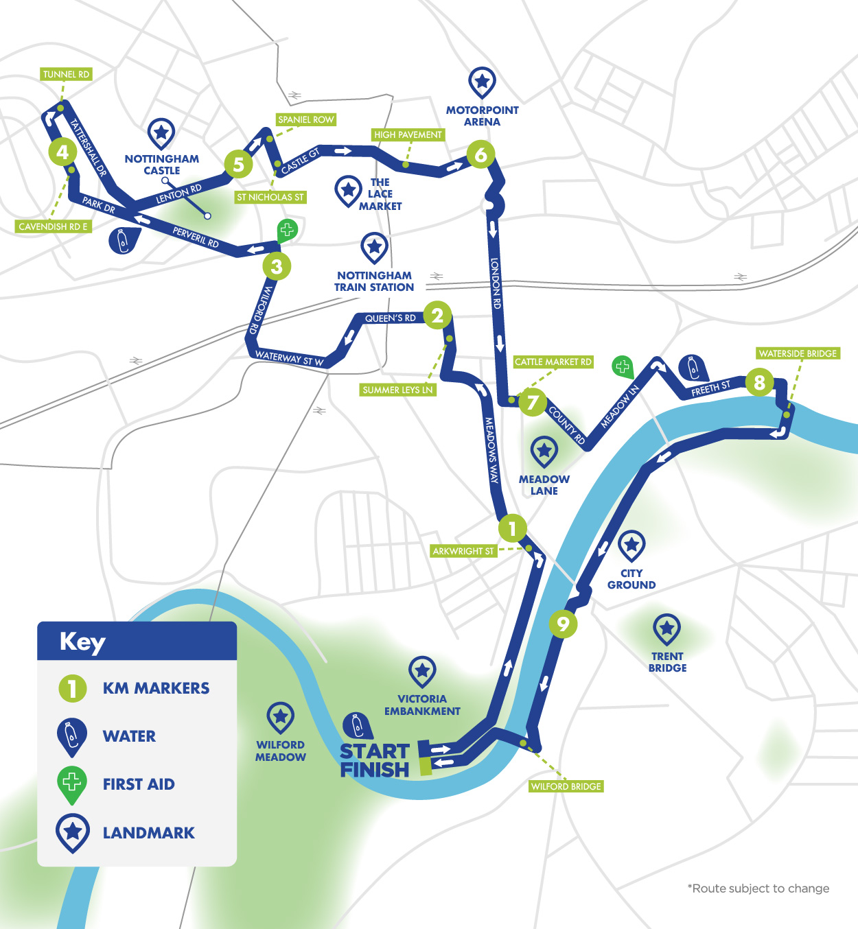 Nottingham 10K Route Map 4