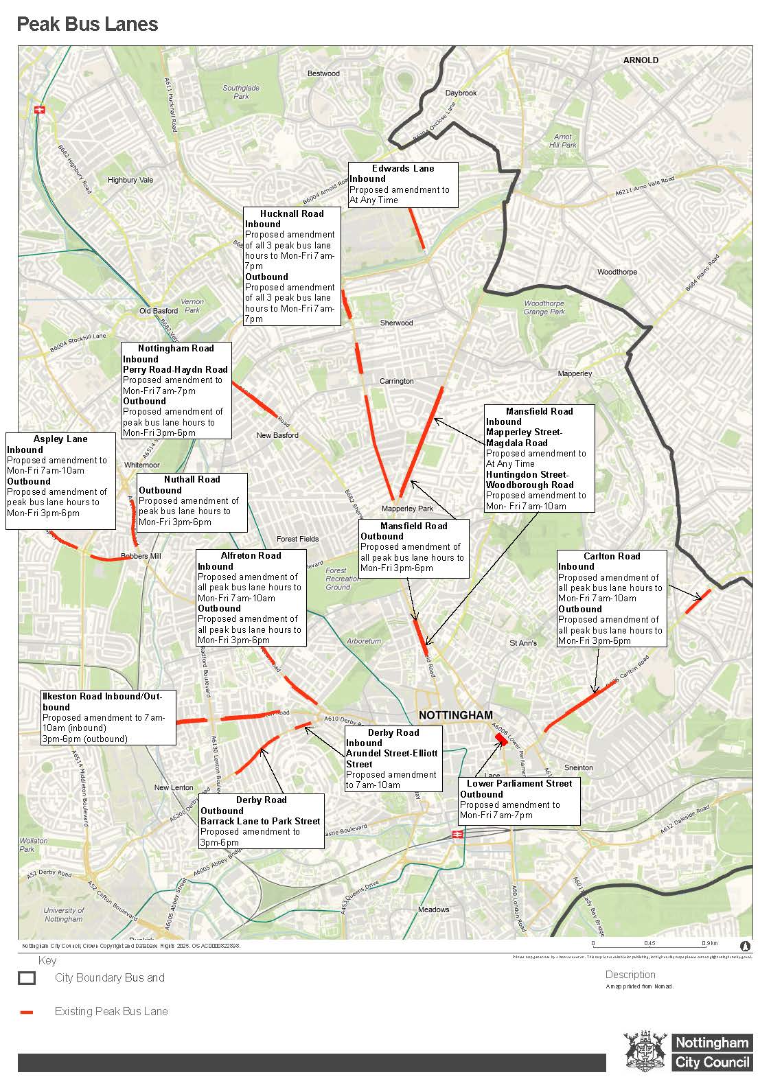 Proposed Peak Bus Lanes Operational Hours Plan 002