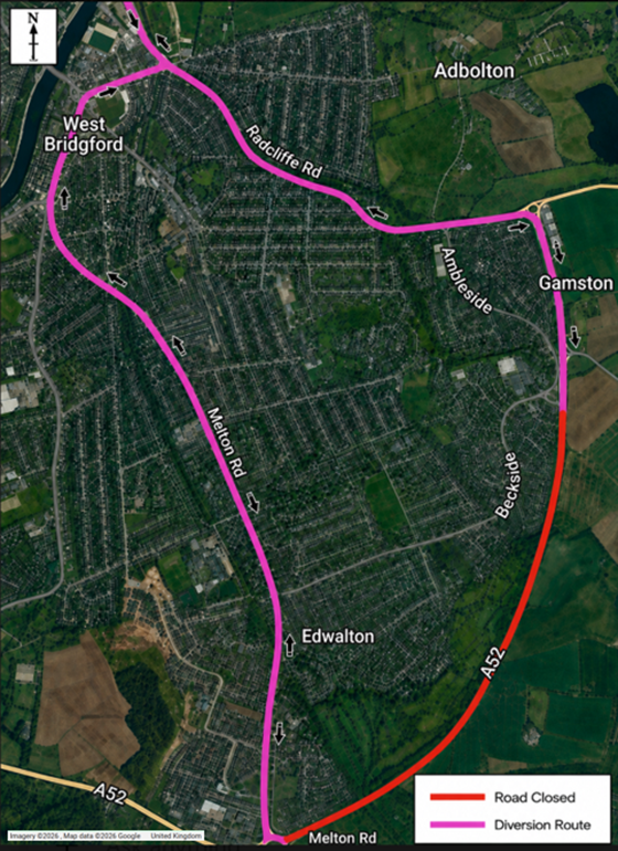 final a52 diversion route 25 27 sept